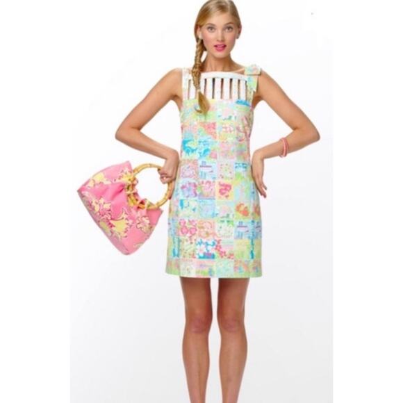 Lilly Pulitzer State of Mind Ricci Shift Dress Sz 4 Preppy Coastal Pastel - Picture 1 of 11